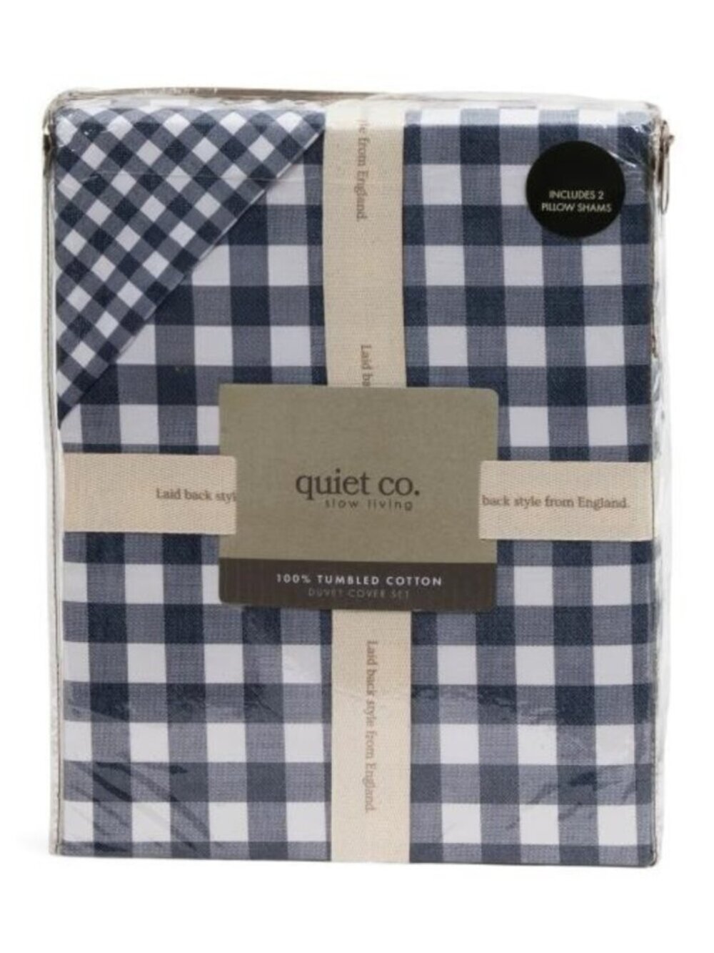 QUIET CO Cotton Gingham Duvet Set